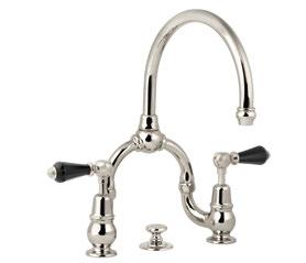FLARED SPOUT BASIN MIXER WITH CRYSTAL LEVERS & POP-UP WASTE WITH CRYSTAL LEVERS & POP-UP WASTE METAL