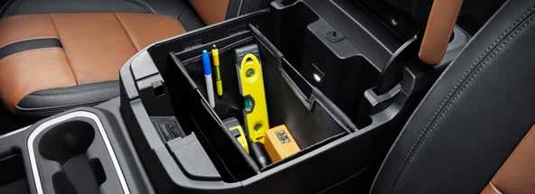 Center Console Lockable Storage. It mounts within the center console and provides an additional layer of security for valuable items.