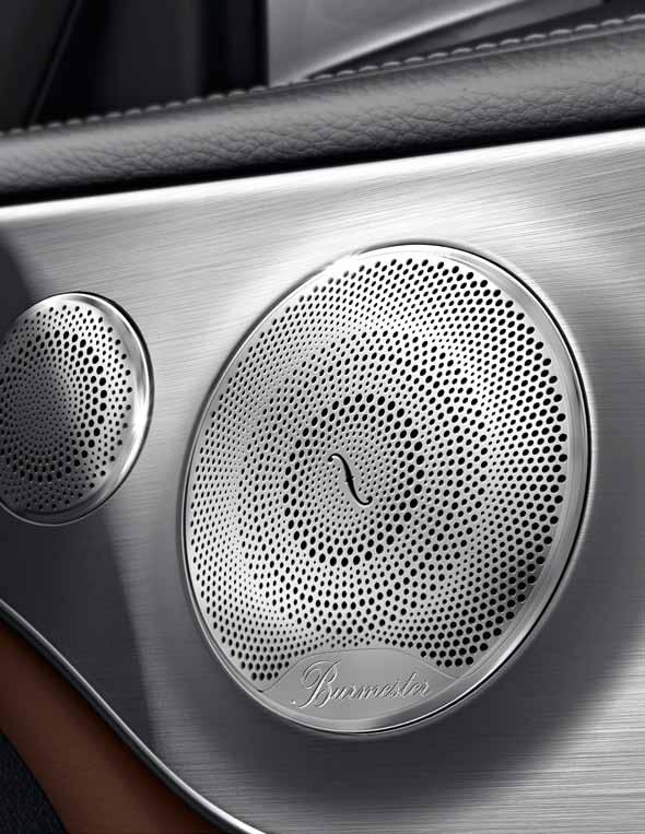 36 Masters the quiet tones. And 590 watts. The new C-Class Coupé pampers the eyes and ears: with the optional Burmester surround sound system.