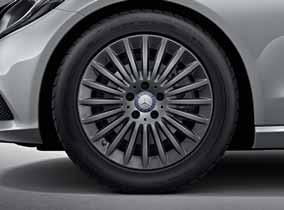 STANDARD EQUIPMENT AND OPTIONAL EXTRAS 25R 10-spoke light-alloy wheels, painted vanadium silver, with 225/50 R 17 tyres (standard equipment with the exception of Mercedes-AMG models) R48 5-twin-spoke