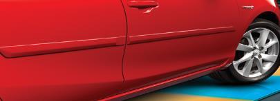 '13 PRIUS c ACCESSORIES Body Side Molding Body side moldings help protect against careless door swings, renegade shopping carts and other unfortunate parking lot