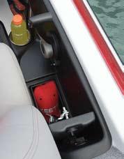 A B C D i-class SERIES A Recessed trolling motor pedal and bow control panel: Recessed pedal keeps you comfortable by putting you in a natural standing position, keeping