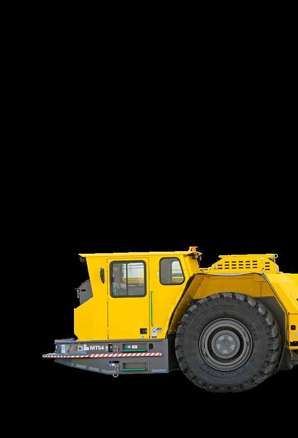 Productive high capacity underground haulage Minetruck MT54 is a high-capacity underground truck in a compact design, engineered with smart features to ensure productivity in larger underground