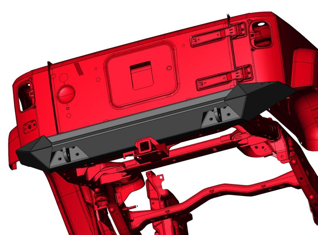 E. Reinstall passenger side internal and outer frame mounts without fully tightening fasteners. Insert ½ bolts and washers into the 3 holes passing through the bottom of the frame into each mount.