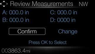 Press OK to confirm each measurement. The screen prompts you to add the next measurement.