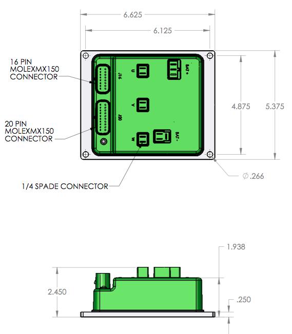 DIMENSIONS DIMENSIONS CONNECTOR SPECIFICATIONS Part Manufacturer Part Number 16 pin,