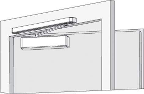 4 Product Information Installation dimensions for direct frame mounting on hinge side Closer on hinge side of door frame.