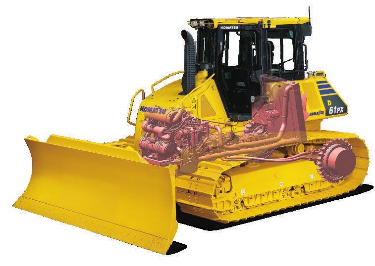Powerful and Environmentally Friendly Highly efficient hydrostatic drive line The hydrostatic drive line is a key factor in the performance of the D61-24 dozer.