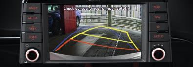 Reversing camera system with dynamic guidelines As you reverse into a parking space, the rear camera will project an image onto the 7" floating display, along with dynamic guidelines to help you into