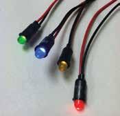 00 (1/4") round LED s mount in 0.250" hole. 12 vdc. Green, red or amber. L18G/R/A-1/4 (each)...$5.00 L18B-1/4 Blue! (each)...$10.