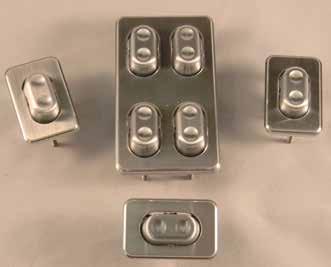 2 POWER WINDOW SWITCHES & PANELS Oval Billet Power Window Switches Billet 3-wire rocker switch sits inside an Oval billet frame that's only 2-1/4" wide by 1-5/8" high.