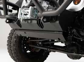 FRONT SKID PLATE Constructed of durable 1/4-inch powder coated steel with a rust resistant E-Coating, this skid plate is designed to take whatever the trail throws at you!