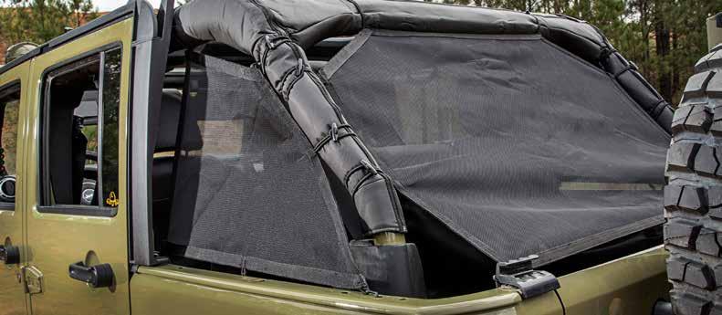 ECLIPSE CARGO BARRIER The Eclipse Cargo Barrier is designed to allow open-top enjoyment while providing protection from harsh sunlight and wind for your rear seat passengers.