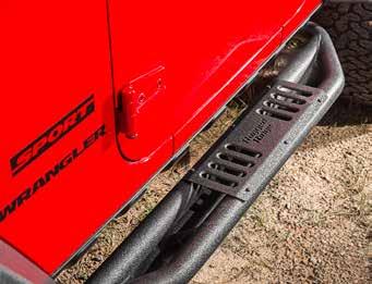 25 RRC SIDE ARMOR Keep your Jeeps rocker panels from being beaten to a pulp on the rocks with Rugged Ridge RRC Side Armor. Built from heavy duty 2 o.d. steel tubing with a 0.