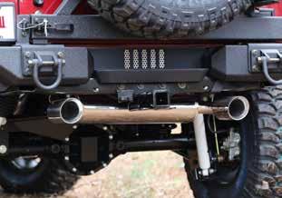 77 JK HEAVY DUTY OFF-ROAD MUFFLER Designed to deliver a more aggressive tone than the stock muffler, the off-road muffler produces a deep tone throughout the RPM range.