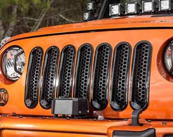 MESH GRILLE INSERT SCREENS Featuring a perforated metal design that will enhance the front of your Jeep adding great styling with a unique flair, this insert also