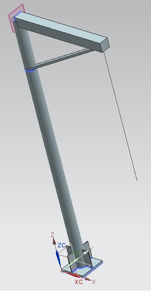 Figure 1. NX drawing of lift structure. 1.2.1.1 Base The base for the lift will be modeled after the EZ pool lift base. The base will measure 16 x16 x3 and be made of stainless steel.