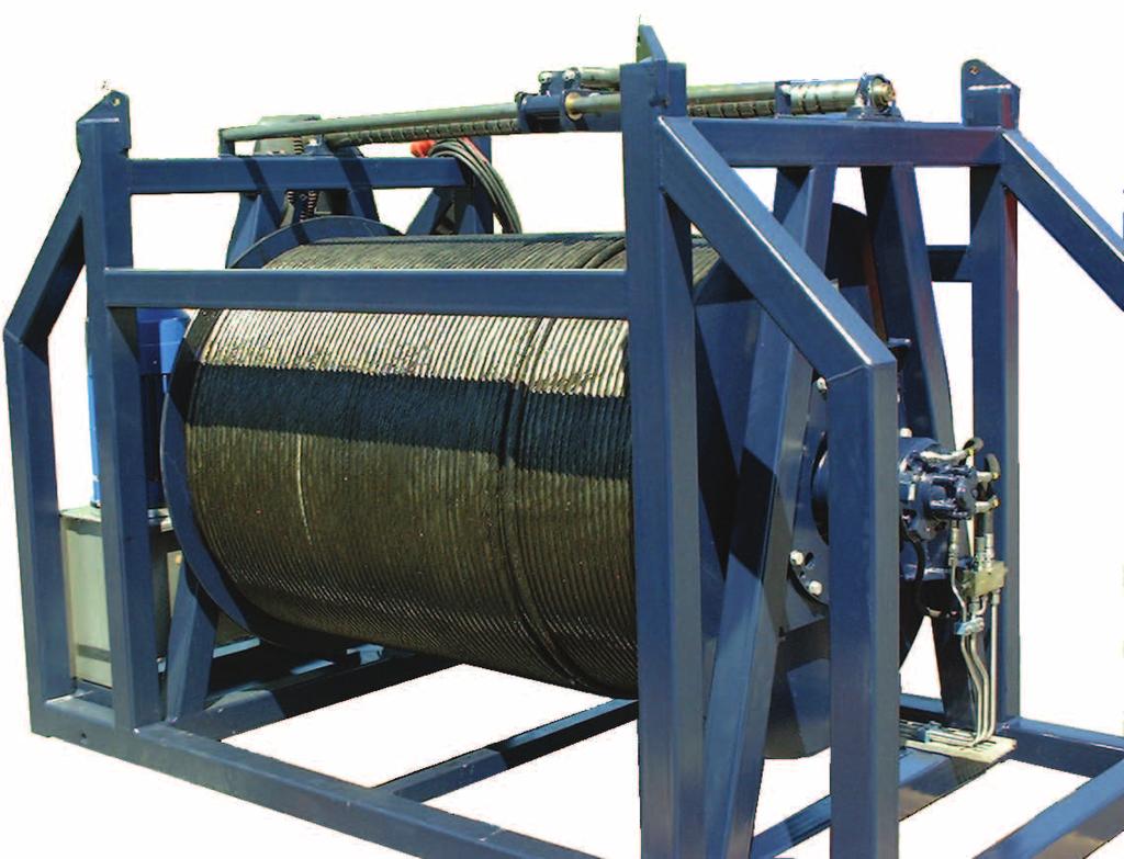 Umbilical Winch ELECTRICAL/ HYDRAULIC UMBILICAL WINCH SWL 4 TON WITH INTEGRATED 11 kw HPU Max gross mass: - 5000 kg Test load: - According to DnV s rules for certification of lifting appliances