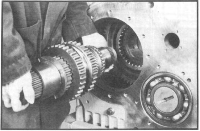 6 Install lower shaft assembly into housing through rear bore. (See fig. 115.