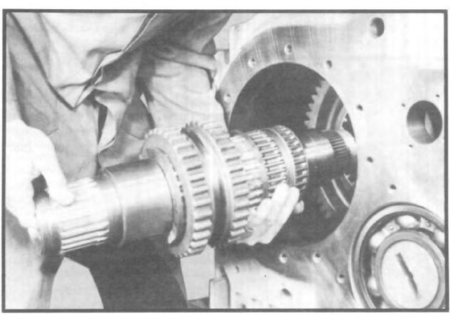 ) Insert shaft assembly into underdrive gear.