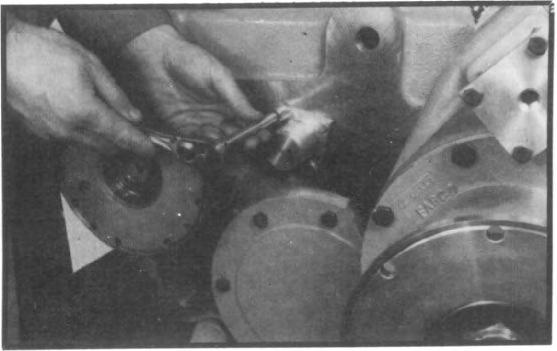 PTO/declutch carrier must be installed so oil port is facing toward the bottom of the case. (See fig. 189.) Fig. 189 G. Direct Pump Drive Assembly 1.