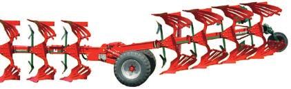 In this version the tractor traves beside the furrow. This aows you to make use of the concentrated force of caterpiar vehices or tractors with twin tyres. The maximum possibe vehice width is 4.
