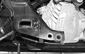 15. Locate the driver side rear lower control arm mount where the factory rear crossmember was previously removed.
