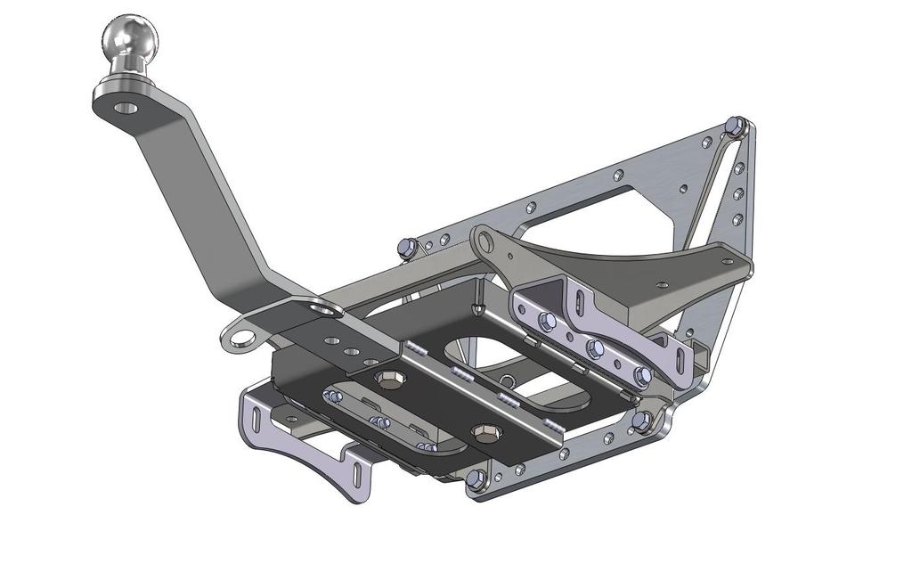 Exhaust Mount Installation: 1. Place the Left Exhaust Mount against the left side of the Body Frame. 2. The Exhaust Mount Brackets will be towards the rear. Refer to drawing. 3. Using the lower holes.