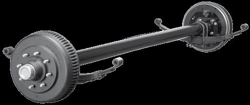 variety of capacities Single, tandem, or triple axle assemblies with equalized suspensions Slipper leaf spring suspension eavy duty suspension parts available Optional rubber bushed suspension