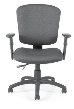 Add $ STANDARD FEATURES Ergonomic office seating with height adjustable lumbar support. Control knobs on the outside of the back allow the adjustment of the lumbar support.