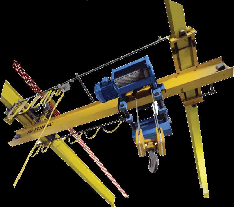 UNDER RUNNING SINGLE GIRDER YOUR BENEFITS With the crane positioned under the runways, the hoist can move freely to each end of the girder lifting and lowering loads directly under the runways and