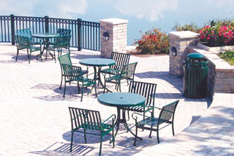 HPF-24 PSO-32 RHF-24 H-24 PRSCT-36R Cafe Tables with FC-12 Litter Bins RHF TH-24-24 Protone and Concourse Series These ranges combine the boldness of arched and circular detailing with supurb