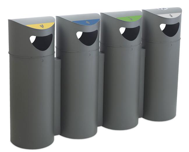 Also Compatible with Standard Plastic Bags Two openings, one on each side of the bin Available with or without ashtray integrated in the top of cover, wich is emptied turning into the bin