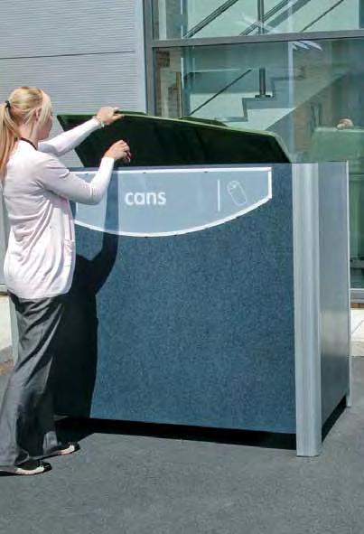 Outer core manufactured from recycled wheeled bins. Choice of two sided, three sided and four sided screens.