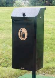 Emptying is easy, unlock the bin body and lower. Hooded Trimline 25 Litter Bin Bin-it symbol in Gold, Silver, or White. Fixings for wall or post mounting.