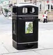 The domed hood makes the litter bin strong and robust and helps to prevent littering.