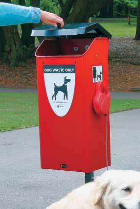 Chute: Polyester powder coated mild steel Capacity: 60 litres Height: 710mm Width: 520mm Depth: 440mm Weight: 10.5kg Co-mingled Dog Waste & General Waste Bins can be supplied.