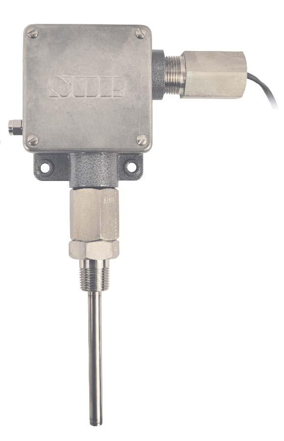 The SOR temperature switch utilizes a SAMA Class II thermal system. NOTE: This type of system requires that the entire length of the sensing bulb be exposed to the temperature being measured.