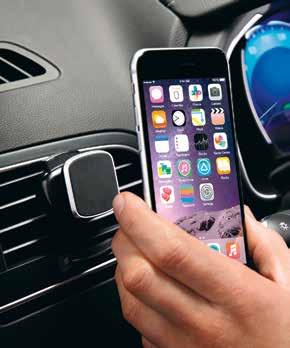 The magnetic system allows you to easily attach your smartphone to your car s air vents.