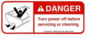 SAFE EQUIPMENT INSTALLERS and OPERATORS: turn off all power before performing any service operations follow recommended operating procedures.