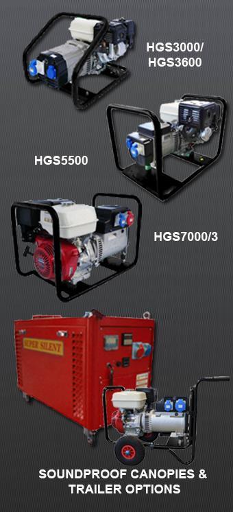 7 GASOLINE GENERATORS HGS SERIES BRIEF DESCRIPTION Our Honda Series range is practical, lightweight and easy to use.