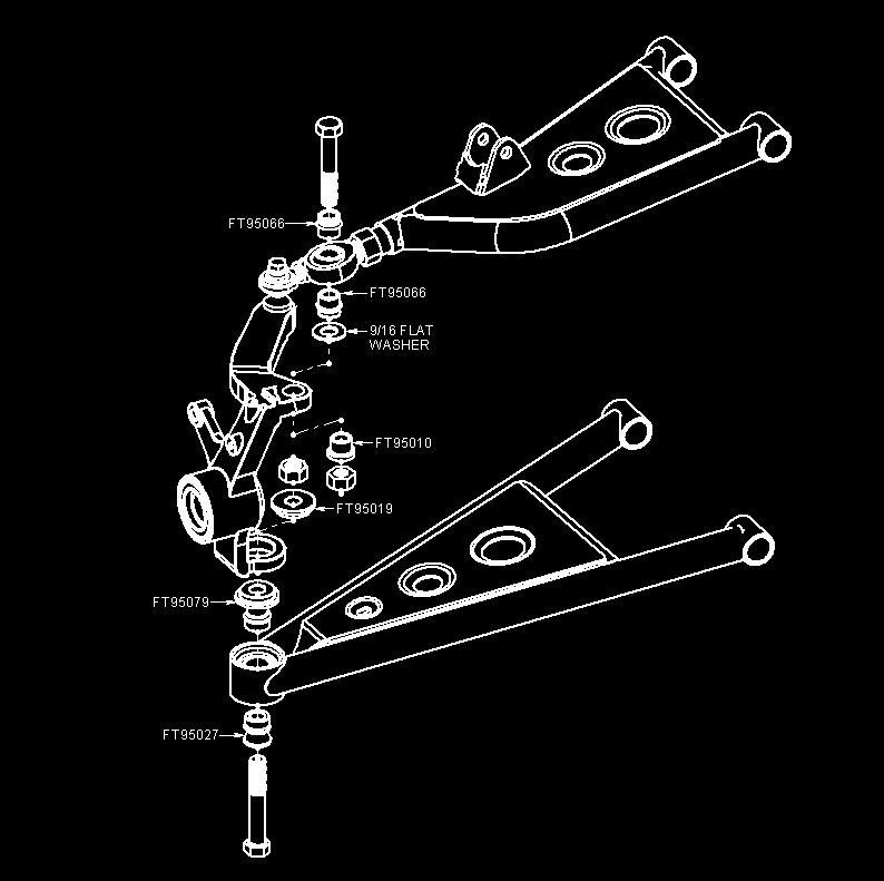 Insert the FT95066 mis-alignments in the heim joint in the upper control arm and then attach the knuckle to the upper