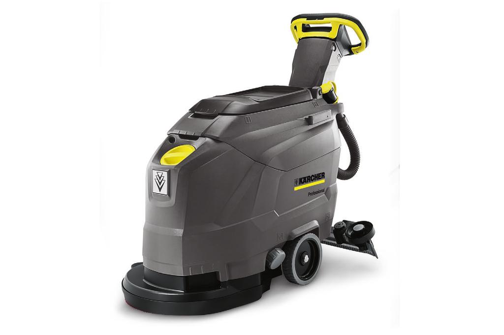 BD 43/25 C Bp Battery-powered and economical: the BD 43/25 C scrubber dryer with disc technology cleans up to 1700 m²/h. For basic and maintenance cleaning of areas up to 900 m².