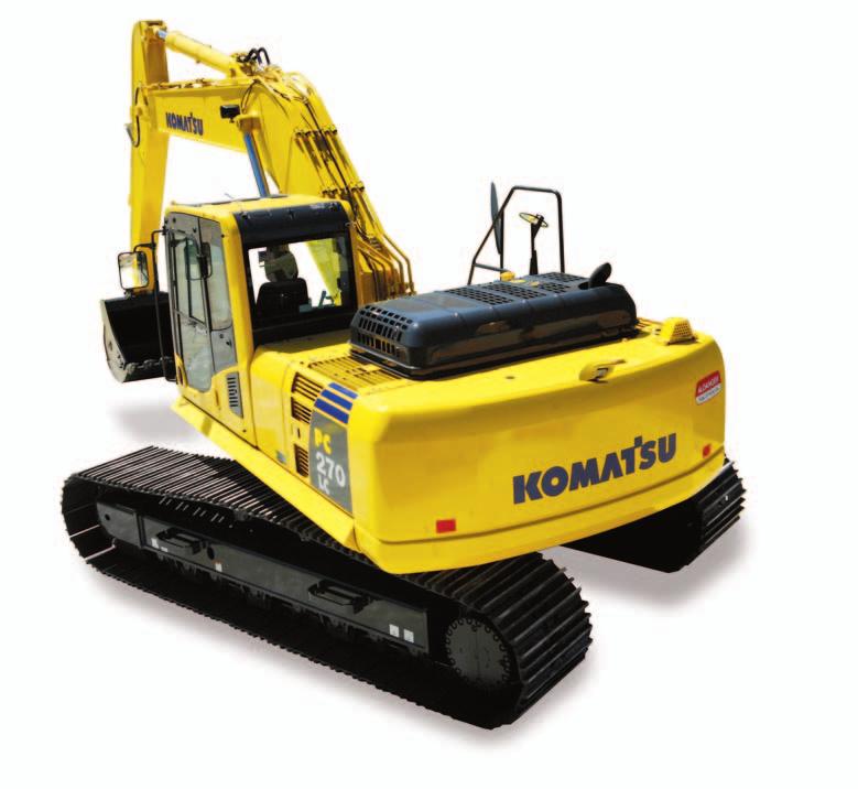 PC270LC-8 H YDRAULIC E XCAVATOR ECOLOGY & ECONOMY FEATURES Seven-inch TFT liquid crystal display Hydraulic control valve Flow divide/merge control with EPC Komatsu s new ecot3 engines are designed to