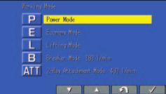 light duty work. You can select Power or Economy modes using a one-touch operation on the monitor panel depending on workloads.