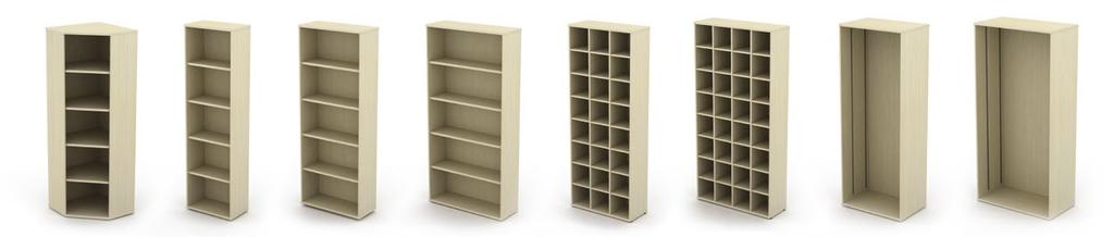 units 1000mm & 800mm wide open units 1000mm & 800mm wide pigeon hole units 1000mm, 800mm & 600mm wide bookcases corner