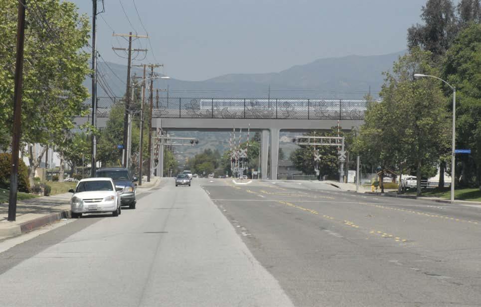 The project would not be at-grade at four locations: at Lone Hill Avenue and Route 66 in the City of Glendora, Towne Avenue in the City of Pomona, and Monte Vista Avenue in the City of Montclair.