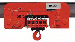 Type /0 EH + EE HADEF Electric Chain Hoist cobined with onorail trolley ultralow headroo configuration with hand geared trolley Type /0 EH with electric trolley Type /0 EE The favourable
