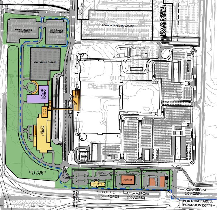 O Brien Street Airport Service Road Real Estate Plan Draft Layout Cellphone Lot Economy Parking Road Parking Garage Office Atrium