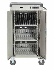 CHARGING CARTS & LOCKERS DELUXE CHARGING CARTS DELUXE CHARGING CARTS Flexible, universal carts with adjustable shelving are ideal for changing technology. Dimensions: 27 W x 25 D x 49 H Hasped 27.